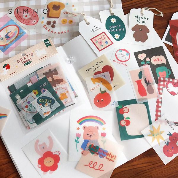 

jianqi 40 pcs/pack ins stickers journaling aesthetic srapbooking notebooks craft diary ablum decorative gift wrap