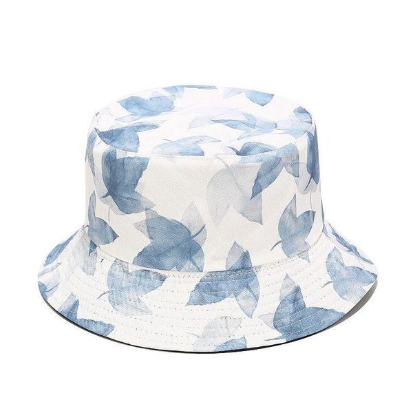 

wide brim hats diversiform bucket hat printed multicolor fisherman hiking sunscreen reversible foldable sun hip-hop panama cap, Blue;gray