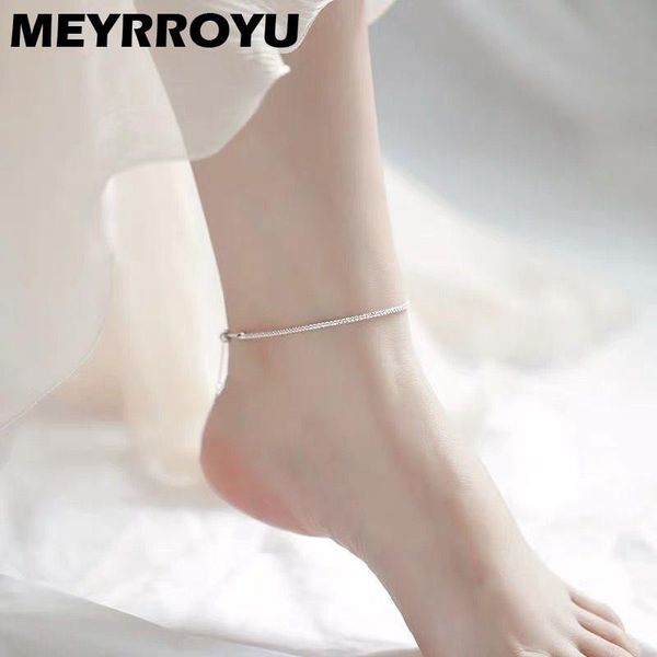 

anklets meyrroyu sterling silver shiny gypsophila thin exquisite gorgeous christmas gift for girls 2021 arrival length 25cm, Red;blue