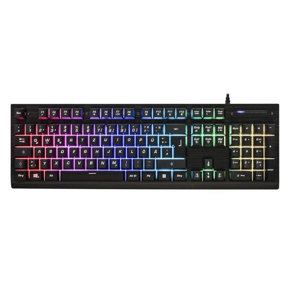 

german rgb wired gaming keyboard mechanical-feeling 19 keys anti-ghosting led backlight for pc,metal shell keyboards