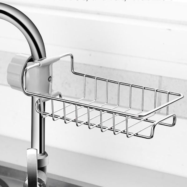 

kitchen storage & organization stainless steel sink organizer faucet holder shelf soap sponge drain basket rack bathroom hanging