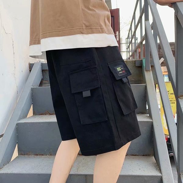 

summer work wear shorts men's korean fashion loose straight pants, White;black