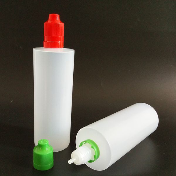 Bottiglia di plastica 120ML Tappo antimanomissione a prova di bambino e punta contagocce lunga e sottile 4OZ Bottiglie vuote di olio essenziale in PE