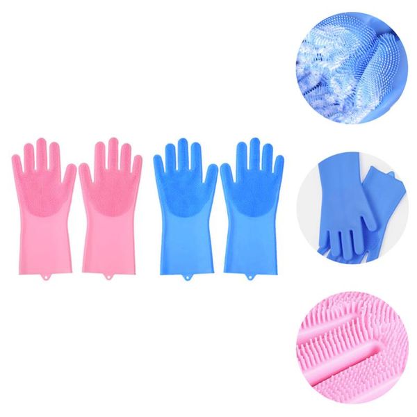

disposable gloves 2 pairs of silicone laundry pet bathing cleaning supplies