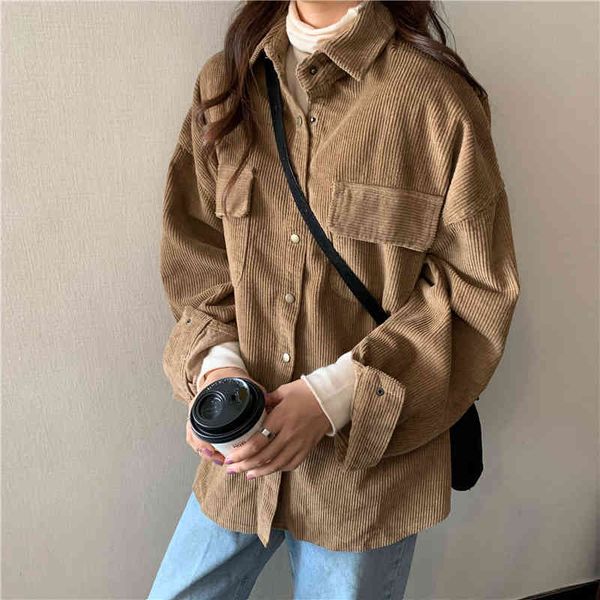 

oversize blouses corduroy spring femme casual women shirt long sleeve cotton girls blouse plus size blusas autumn 210417, White
