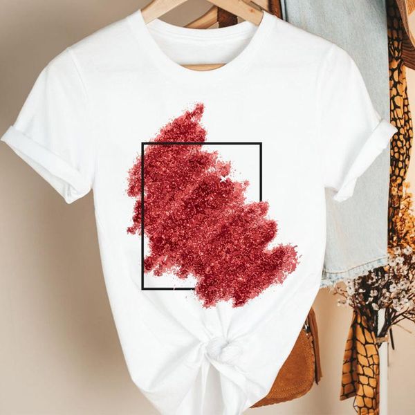 

women's t-shirt summer print fashion tshirt for women clothes cartoon love heart cute 90s whale short sleeve graphic, White