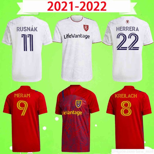 

2021 2022 real soccer jerseys salt 21 22 mls beckerman meram uniform mens red lake home away rusnÃ¡k kreilach kit football shirt uniforms her, Black;yellow