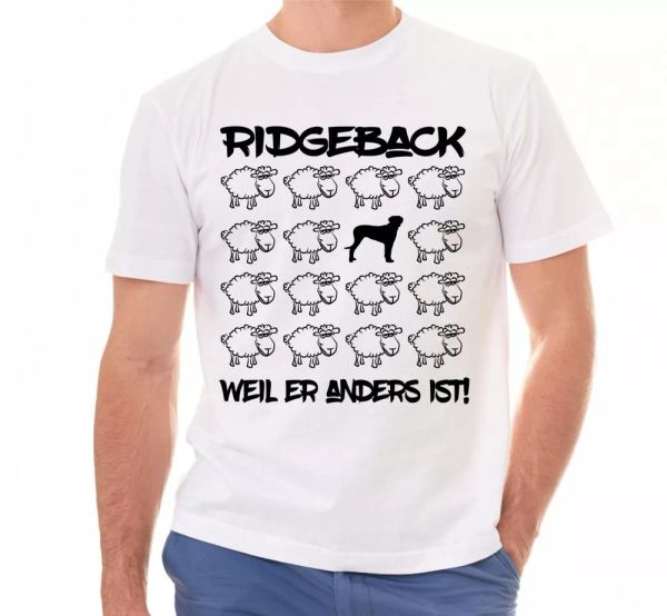 

Rhodesian Ridgeback Unisex T-Shirt Black Sheep Men Dog Dog Motif, Mainly pictures