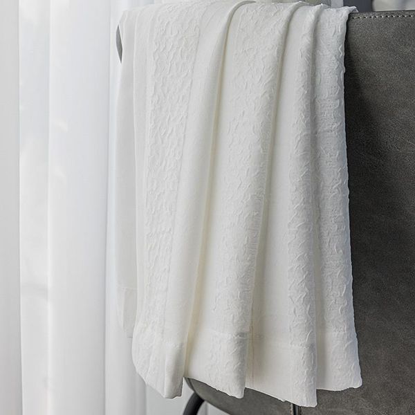 

curtain & drapes fantasy seersucker white tulle thickened jacquard pleated stripe chiffon sheer for living room bedroom #4