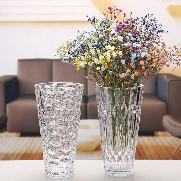 

vases home small vase modern simple glass flower thick transparent water cube ornaments decoration accessories