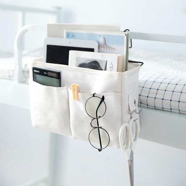 

storage bags hanging school dormitory bed shelf bedroom basket cotton