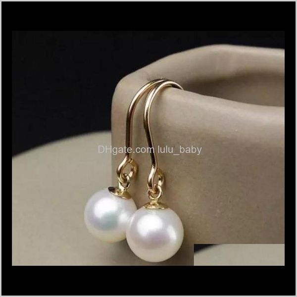 

stud jewelry drop delivery 2021 a pairs of 8-9mm round natural freshwater pearl earrings 14k gold accessories tcrxm, Golden;silver