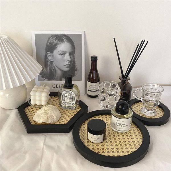 

dishes & plates ins tray rattan storage deskaccessories nordic style japanese po pography props retro