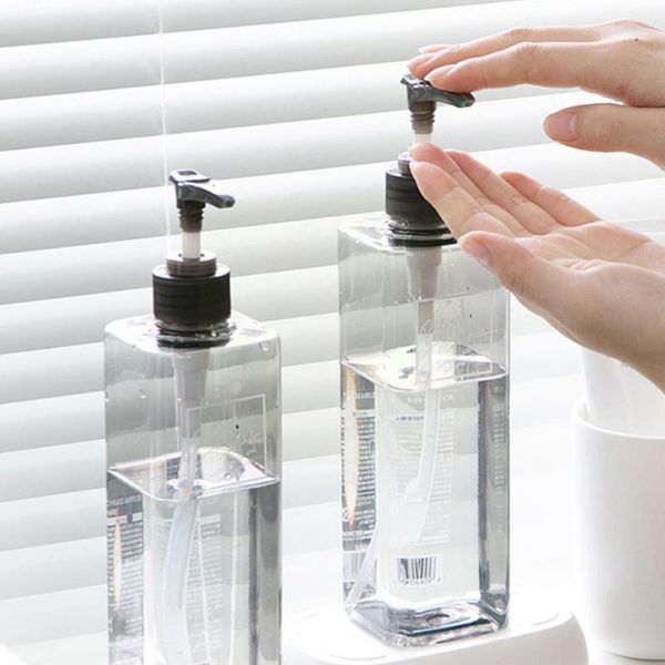 

storage bottles & jars 500ml japanese style pet soap bottle transparent shampoo gel shower bathroom dispens square press refillable lo b6s7
