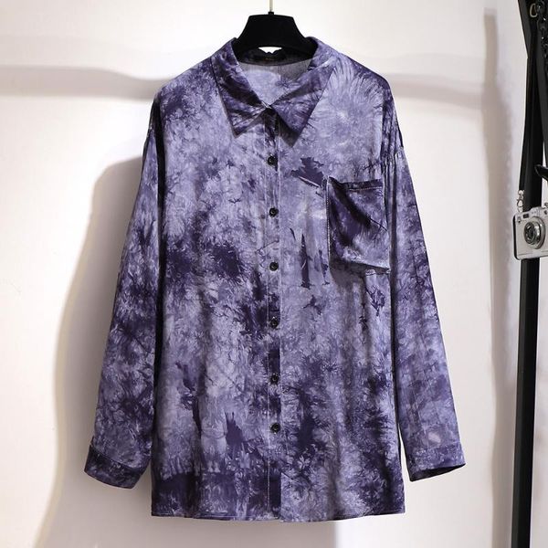 

women's blouses & shirts 2021 autumn floral print plus size shirt long sleeve oversize large button blouse outwear big 5xl 6xl, White