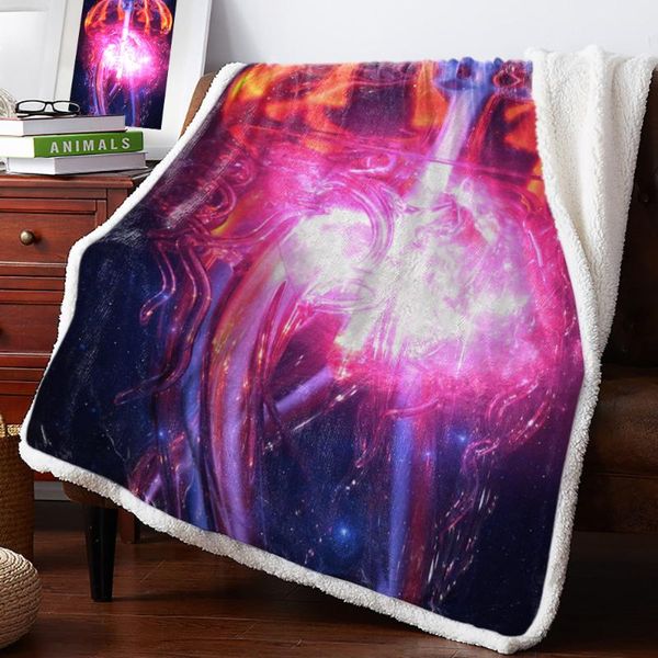 

blankets glass jellyfish universe starry sky home lamb cashmere thick bed blanket sofa winter warm sherpa born wraps kids bedspread