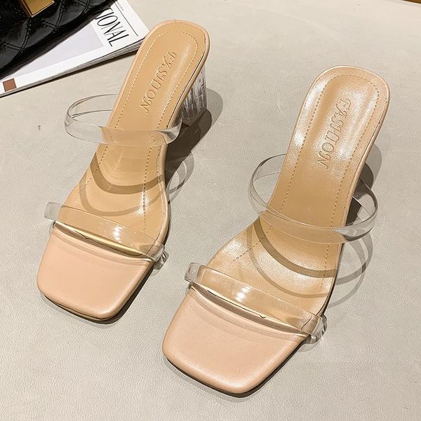 

sandals transparent pvc women pointed clear crystal cup high heel stilettos pumps summer shoes peep toe size 42, Black
