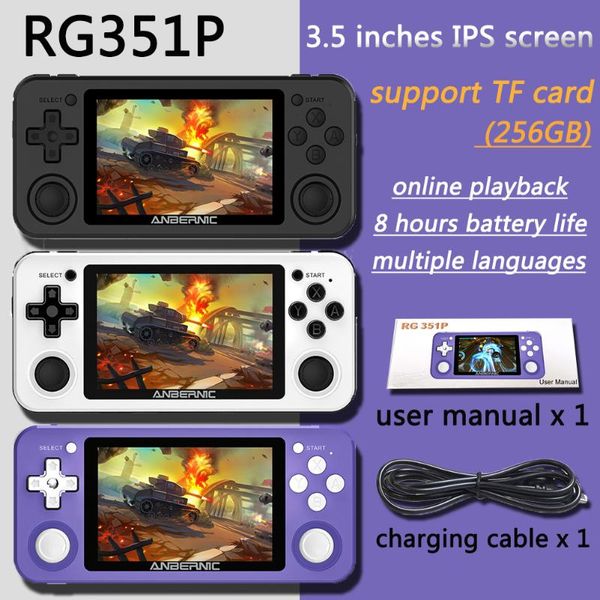 

handheld video games console 3.5 inch ips screen dual motor 64gb retro pocket game player ps1 gaming rk3326 gift children portable players