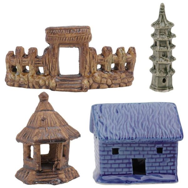 

novelty items 4pcs creative aquarium landscape craft decorative fish tank prop random color