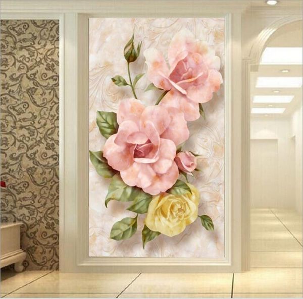 

wallpapers custom luxury elegant flowers po wallpaper the sofa porch european corridor background decor