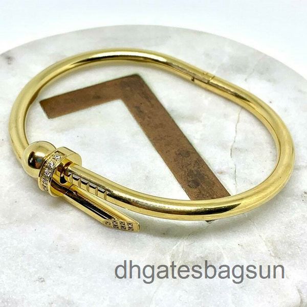 

stunning 10k yellow gold over hinged diamond nail wrap bangle 7.5" bracelet w7r8, Black