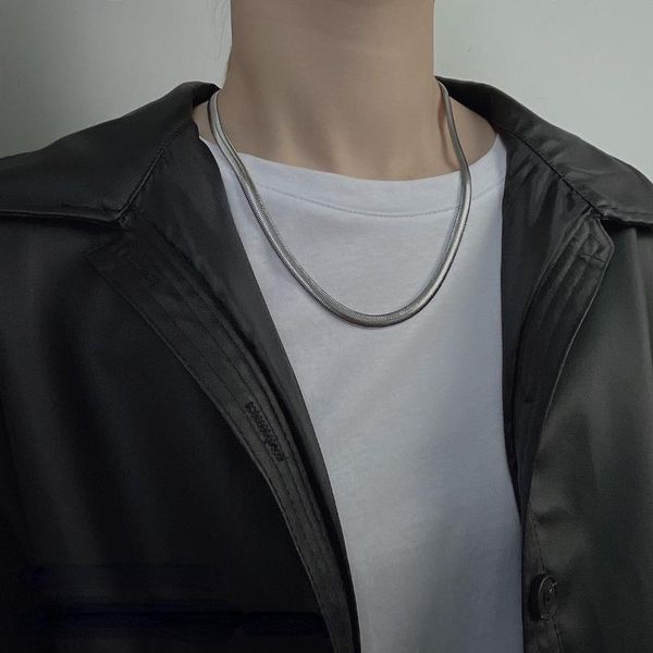 

chains modern jewelry snake chain necklace design titanium steel hip hop choker for women party gifts, Silver