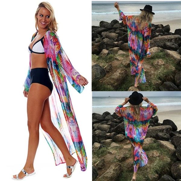 

women's swimwear multicolor bikini cover up women long thin baggy shawl lady casual summer beachwear cardigan, White;black