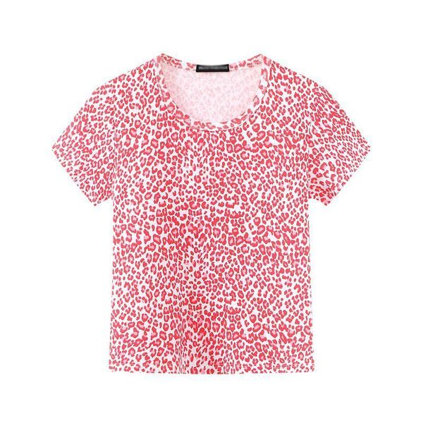 

womens shirts slim girls pink cheetah shirt summer fashion ladies soft bomb leopard sweet female short chic, White