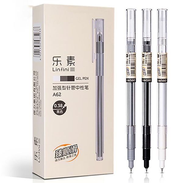 

gel pens 0.38mm special offer 3pcs large capacity pen carbon kawaii stationary cute black ffice supplies stationery
