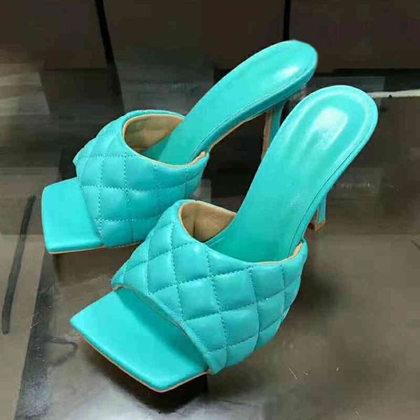 

slippers high heels mules candy color summer slide dress lattice sandals embroidery beach shoes women plus size hf9y, Black