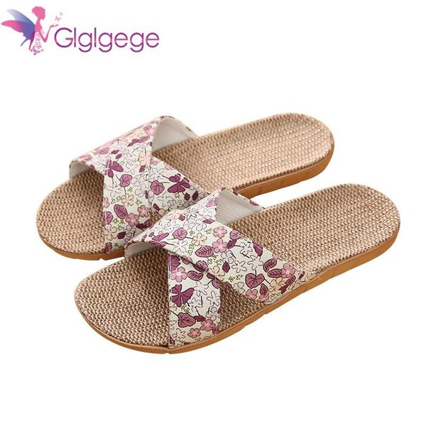 

slippers glgl summer cross strap ladies flip flops women's footwear casual linen flat beach woman shoes zapatos de mujer, Black