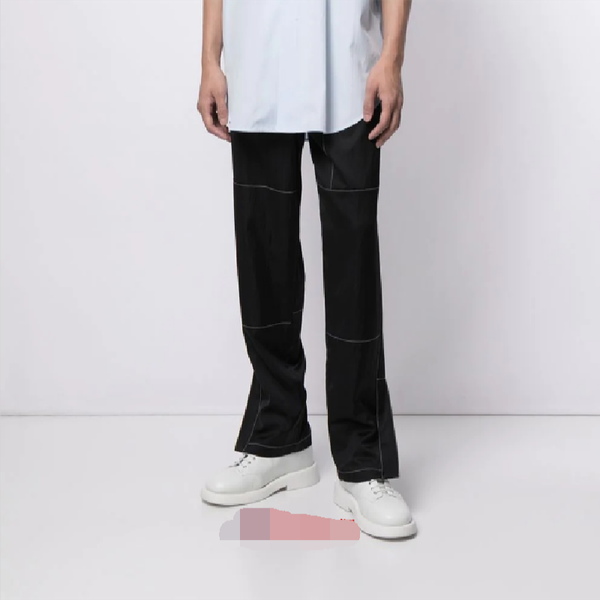 

men's pants casual straight spring and autumn black car sewing design youth trend handsome loose versatile overalls