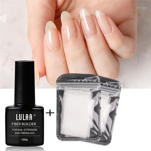 

40/30/20/10pcs nail practical silk fiberglass form acrylic tips extension fibers glass fiber stickers extension1, Red;pink