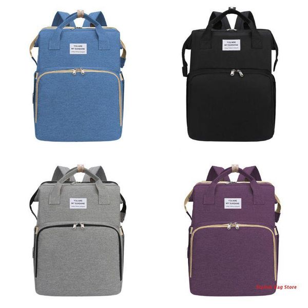 

backpack baby infant nappy changing bag portable large capacity folding crib diaper stroller straps for travel outdoor