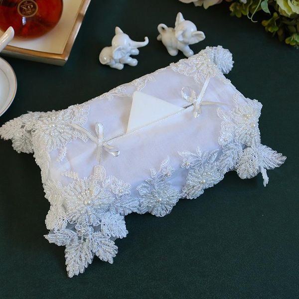 

napkin box rectangular pearl embroidery silk rack tablestorage container kitchen tray tissue boxes & napkins