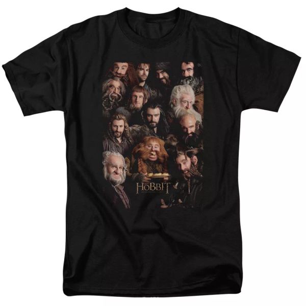 

the hobbit dwarves poster t-shirt sizes s-3x new, White;black