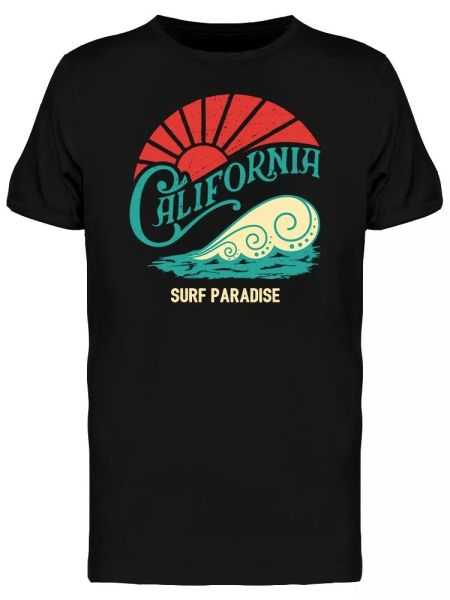 

california surf paradise logo men's tee -image by shutterstock, White;black