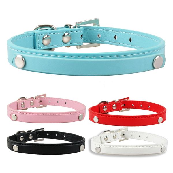 

10pcs blank pu leather pet cat dog collar with slide bar for 10mm diy slide letters charms 1993 y2