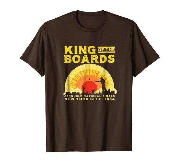 

1984 king of the boards retro cornhole t-shirt - eighties t, White;black