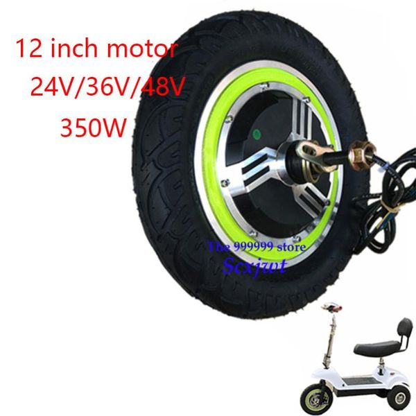 

motorcycle wheels & tires 12 inch 24v 36v 48v 350w motor electric bicycle scooter e-bike wheel for bike accessories