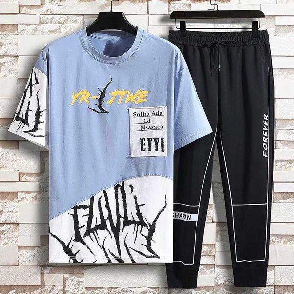 

summer short t-shirt men's shirt personalized printing trendy street hip hop half sleeve loose suit men, White;black