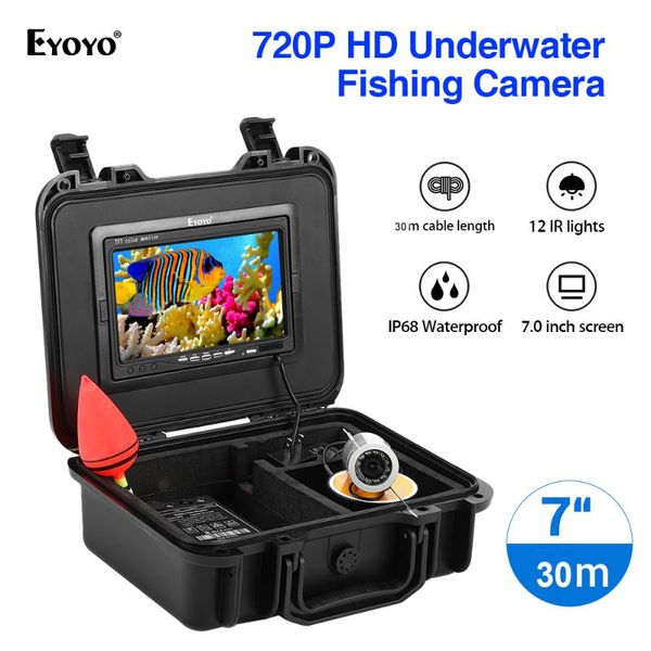 

fish finder eyoyo ef07hr 720p 7inch 30m 8gb dvr ip68 infrared underwater fishing camera for ice