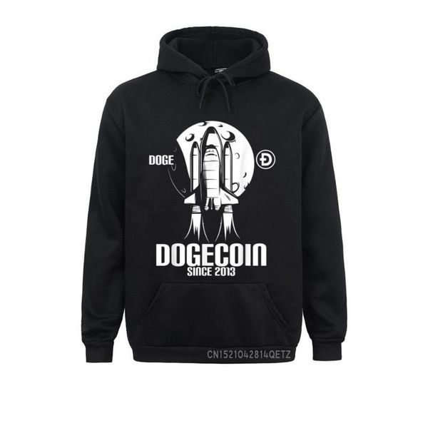 

men's hoodies & sweatshirts 2021 young dogecoin since 2013 moon hodl cryptocurrency astronaut 401k normal hoods long sleeve, Black