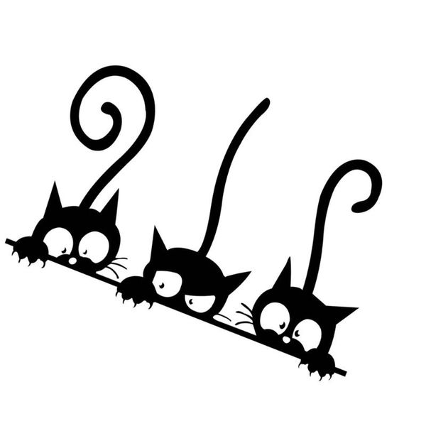 

wallpapers three cats sticker pvc wall stickers removable decals wallpaper for sitting children room bedroom bathroom