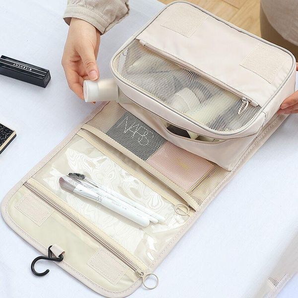 

storage bags makeup bag oxford fabric cosmetic toiletry wash organizer hanging travel large capacity cosmetics organizers