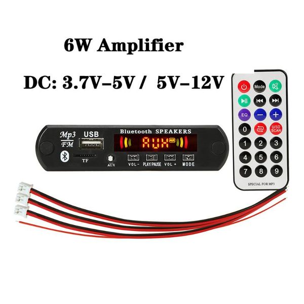 

player decoder board hands-5v 12v bluetooth mp3 car kit fm radio tf usb 3.5 mm wma aux audio receiver & mp4 players