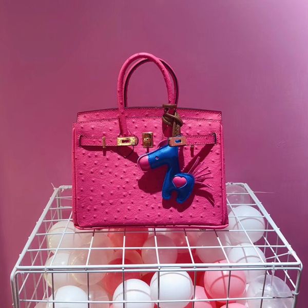 

new ostrich pattern leather platinum bags high-end ladies handbag leather shoulder bag lock diagonal cross commuter