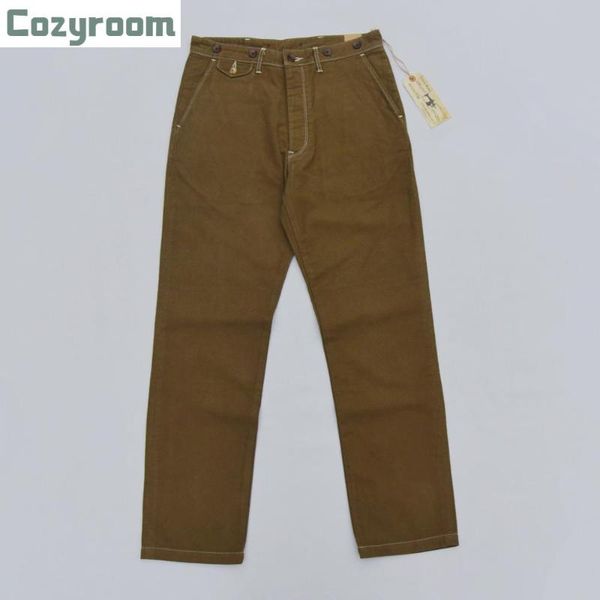 

cozyroom casual twill chino vintage style men's pants with suspender buttons, Black