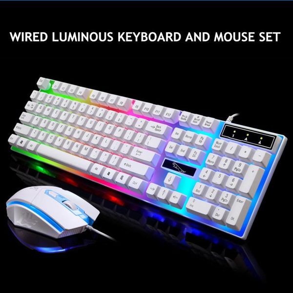 

keyboard mouse combos g21 wired usb luminous and set computer manipulator backlit home desklapoffice game