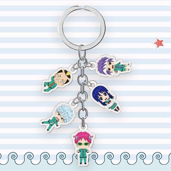 

keychains anime figure the disastrous life of saiki kusuo key chains pendants charms keychain, Silver